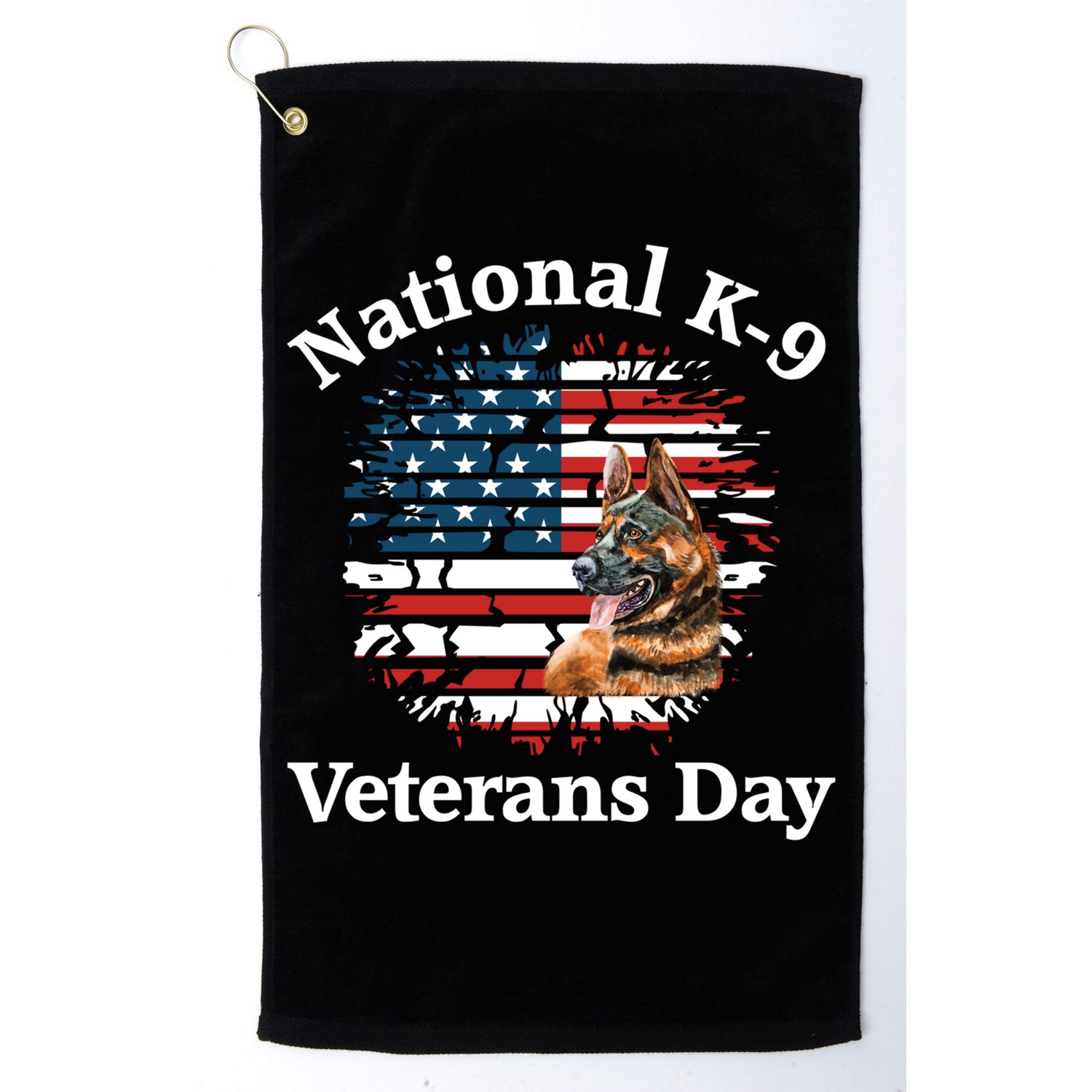 K9 Ger Shepherd Military Working Dog Veterans Day Gift Golf Towel