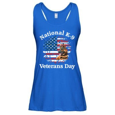 K9 Ger Shepherd Military Working Dog Veterans Day Gift Ladies Essential Flowy Tank