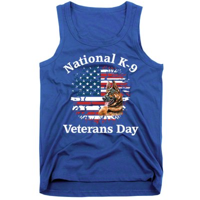 K9 Ger Shepherd Military Working Dog Veterans Day Gift Tank Top