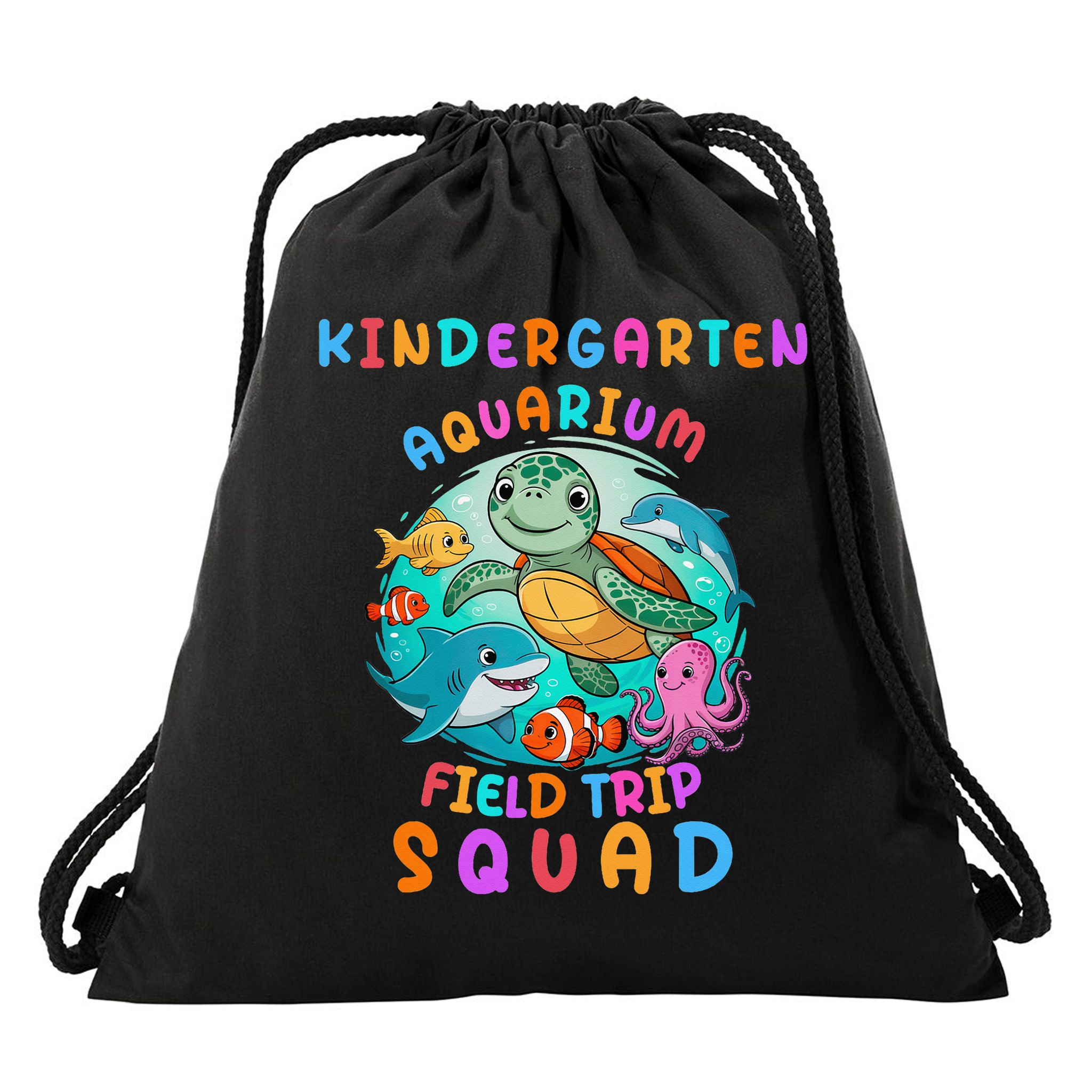 Kinder Garten School Field Day Trip Aquarium Squad 2025 Drawstring Bag