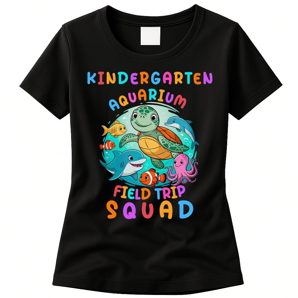 Kinder Garten School Field Day Trip Aquarium Squad 2025 Womens T-Shirt