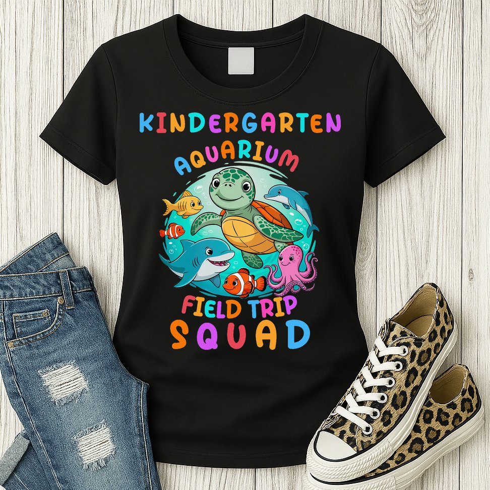 Kinder Garten School Field Day Trip Aquarium Squad 2025 Womens T-Shirt
