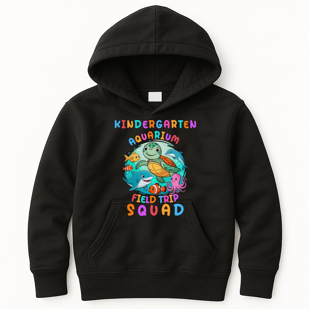 Kinder Garten School Field Day Trip Aquarium Squad 2025 Kids Hoodie