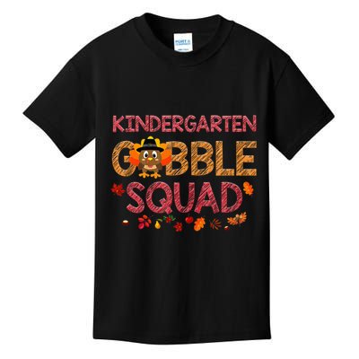 Kindergarten Gobble Squad Turkey Thanksgiving  Kids T-Shirt