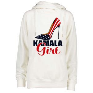 Kamala Girl Stilettos High Heel Harris 2024 Vote President Womens Funnel Neck Pullover Hood