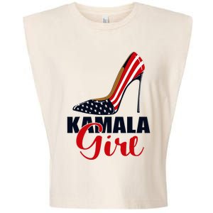 Kamala Girl Stilettos High Heel Harris 2024 Vote President Garment-Dyed Women's Muscle Tee