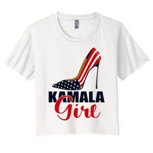 Kamala Girl Stilettos High Heel Harris 2024 Vote President Women's Crop Top Tee