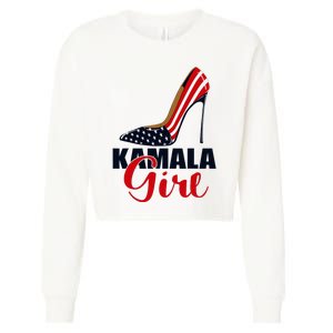 Kamala Girl Stilettos High Heel Harris 2024 Vote President Cropped Pullover Crew