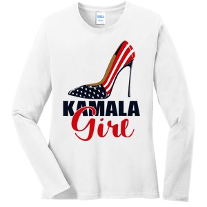 Kamala Girl Stilettos High Heel Harris 2024 Vote President Ladies Long Sleeve Shirt