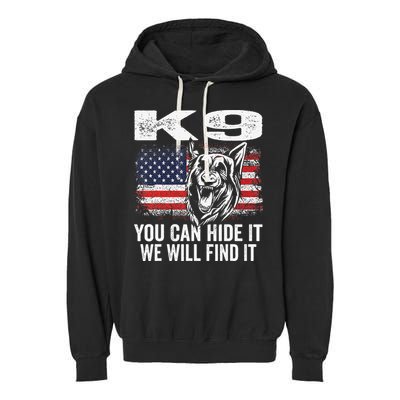 K9 German Shepherd Police Dog Law Enforcement K9 Handler Garment-Dyed Fleece Hoodie