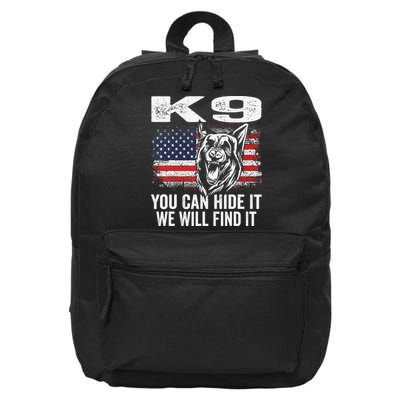 K9 German Shepherd Police Dog Law Enforcement K9 Handler 16 in Basic Backpack
