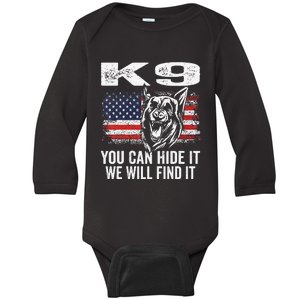 K9 German Shepherd Police Dog Law Enforcement K9 Handler Baby Long Sleeve Bodysuit