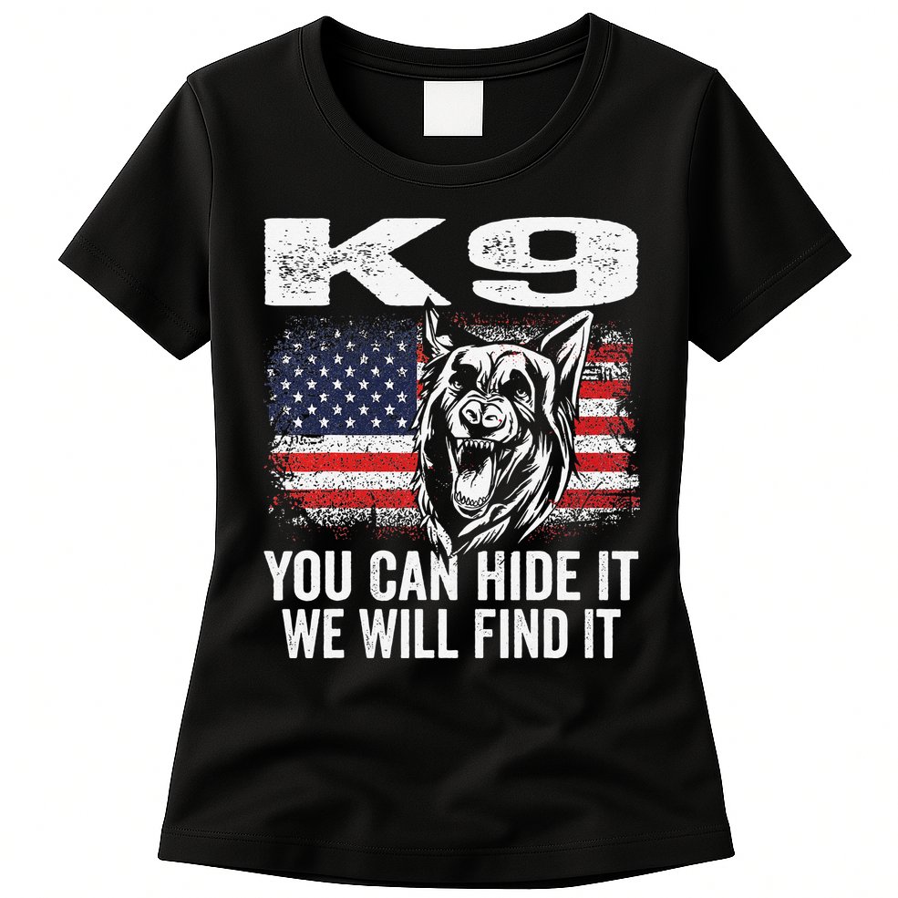 K9 German Shepherd Police Dog Law Enforcement K9 Handler Womens T-Shirt