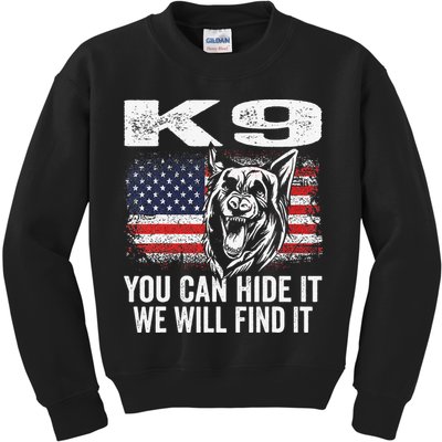 K9 German Shepherd Police Dog Law Enforcement K9 Handler Kids Sweatshirt