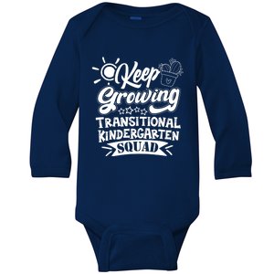 Keep Growing Transitional Kindergarten Teacher Team Gift Baby Long Sleeve Bodysuit