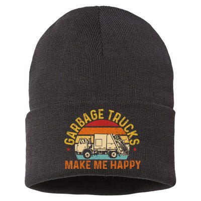 Kids Garbage Trucks Make Me Happy Sustainable Knit Beanie