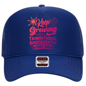 Keep Growing Transitional Kindergarten Teacher Team Gift High Crown Mesh Back Trucker Hat