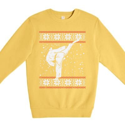 Karate Girl Ugly Christmas Sweater Martial Arts Fighter Gift Meaningful Gift Premium Crewneck Sweatshirt