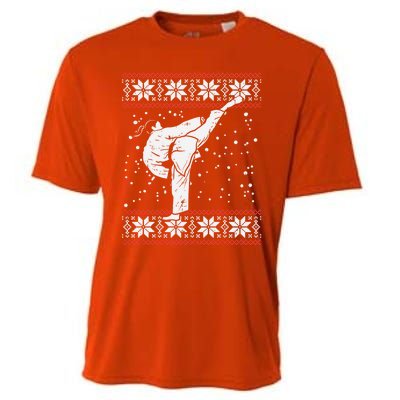 Karate Girl Ugly Christmas Sweater Martial Arts Fighter Gift Meaningful Gift Cooling Performance Crew T-Shirt