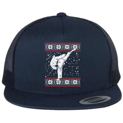 Karate Girl Ugly Christmas Sweater Martial Arts Fighter Gift Meaningful Gift Flat Bill Trucker Hat