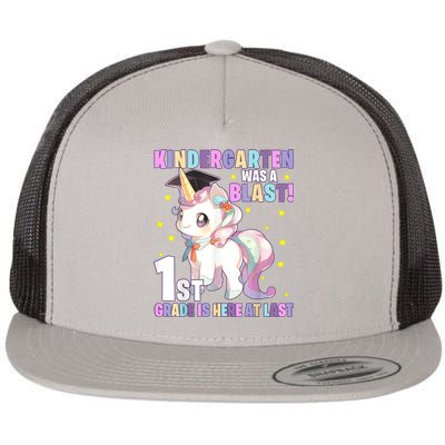 Kindergarten Graduation Unicorn Kindergarten Graduate Flat Bill Trucker Hat