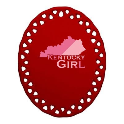 Kentucky Girl Usa America Ceramic Oval Ornament