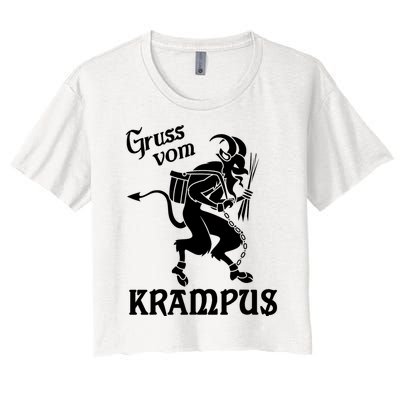 Krampus - Gruss Vom (Greetings From) Krampus, Christmas Women's Crop Top Tee