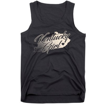 Kentucky Girl Vintage Distressed State Outline Tank Top