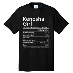 Kenosha Girl Wi Wisconsin Funny City Home Roots Usa Gift Tall T-Shirt