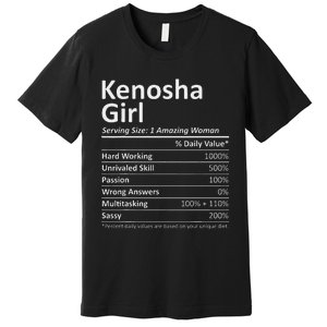 Kenosha Girl Wi Wisconsin Funny City Home Roots Usa Gift Premium T-Shirt