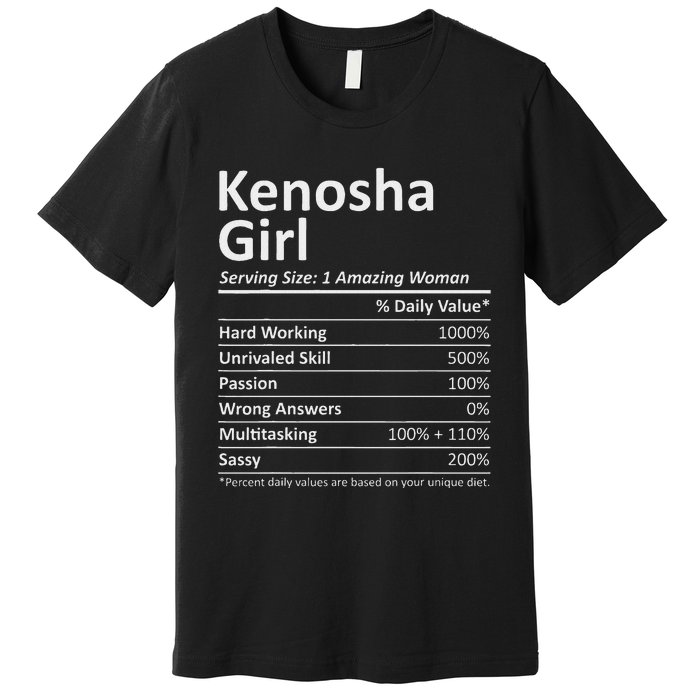 Kenosha Girl Wi Wisconsin Funny City Home Roots Usa Gift Premium T-Shirt