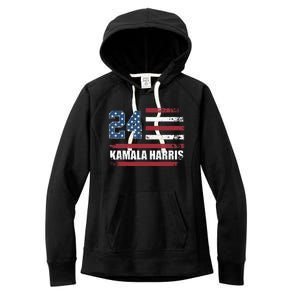 Kamala Harris 2024 Harris 2024 For President American Flag Women's Fleece Hoodie