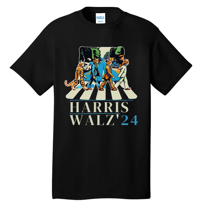 Kamala Harris 2024 Retro Rainbow Vote Democrat Tall T-Shirt