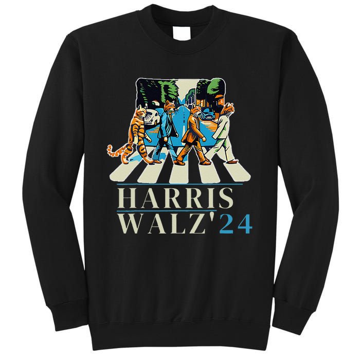 Kamala Harris 2024 Retro Rainbow Vote Democrat Tall Sweatshirt