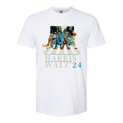 Kamala Harris 2024 Retro Rainbow Vote Democrat Softstyle CVC T-Shirt