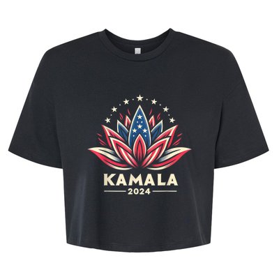 Kamala Harris 2024 Presidential Campaign American Lotus Bella+Canvas Jersey Crop Tee