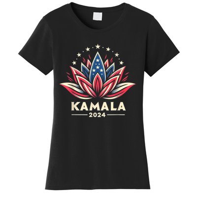 Kamala Harris 2024 Presidential Campaign American Lotus Women's T-Shirt