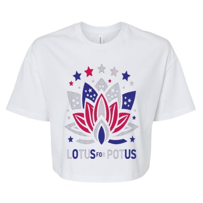 Kamala Harris 2024 President Campaign White Dudes Bella+Canvas Jersey Crop Tee