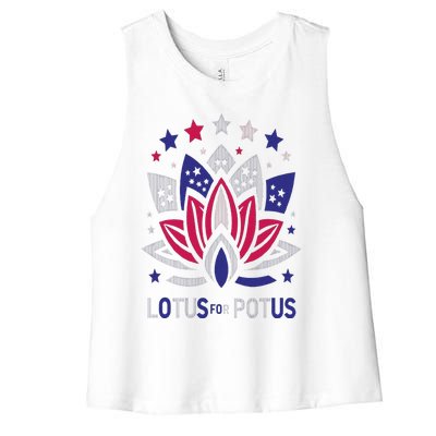 Kamala Harris 2024 President Campaign White Dudes Women's Racerback Cropped Tank