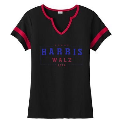 Kamala Harris 2024 Tim Walz 2024 Ladies Halftime Notch Neck Tee