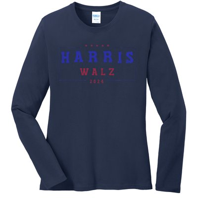 Kamala Harris 2024 Tim Walz 2024 Ladies Long Sleeve Shirt