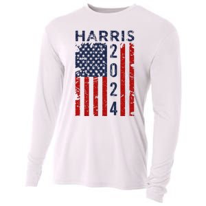 Kamala Harris 2024 For President Campaign Us Flag Cooling Performance Long Sleeve Crew