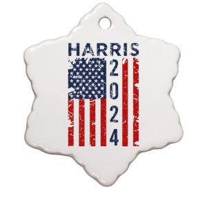 Kamala Harris 2024 For President Campaign Us Flag Ceramic Star Ornament