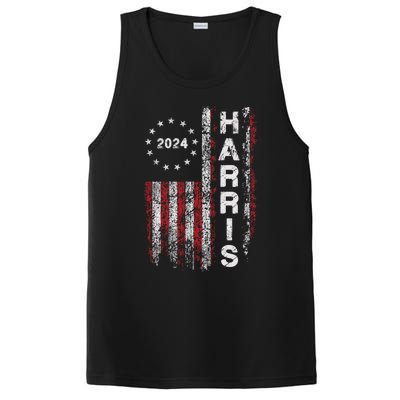 Kamala Harris 2024 For President Campaign Us Flag Vintage Meaningful Gift PosiCharge Competitor Tank