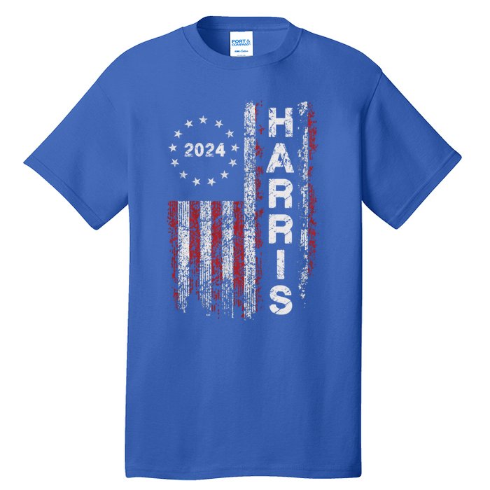 Kamala Harris 2024 For President Campaign Us Flag Vintage Meaningful Gift Tall T-Shirt