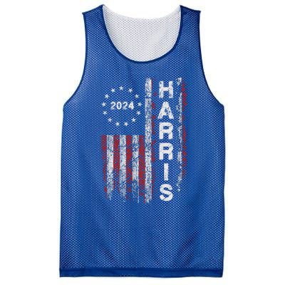 Kamala Harris 2024 For President Campaign Us Flag Vintage Meaningful Gift Mesh Reversible Basketball Jersey Tank