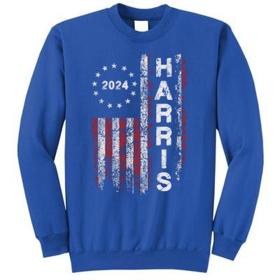 Kamala Harris 2024 For President Campaign Us Flag Vintage Meaningful Gift Tall Sweatshirt