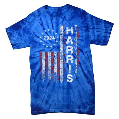 Kamala Harris 2024 For President Campaign Us Flag Vintage Meaningful Gift Tie-Dye T-Shirt