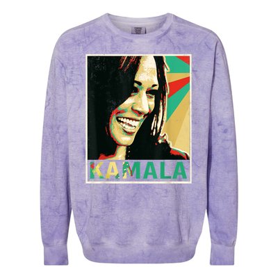 Kamala Harris 2024 Kamala For President Colorblast Crewneck Sweatshirt