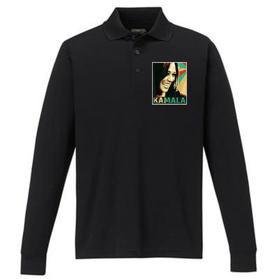 Kamala Harris 2024 Kamala For President Performance Long Sleeve Polo